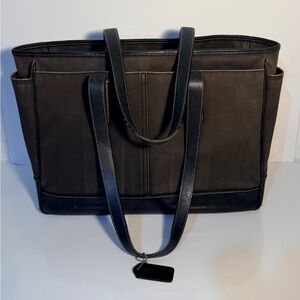 COACH Classic Black Leather Tote Bag